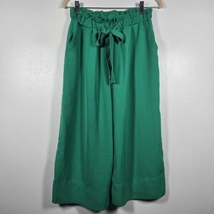 Eyeshadow Kelly Green Elastic Waist Pull On Wide Leg Culotte Capri Pant Medium